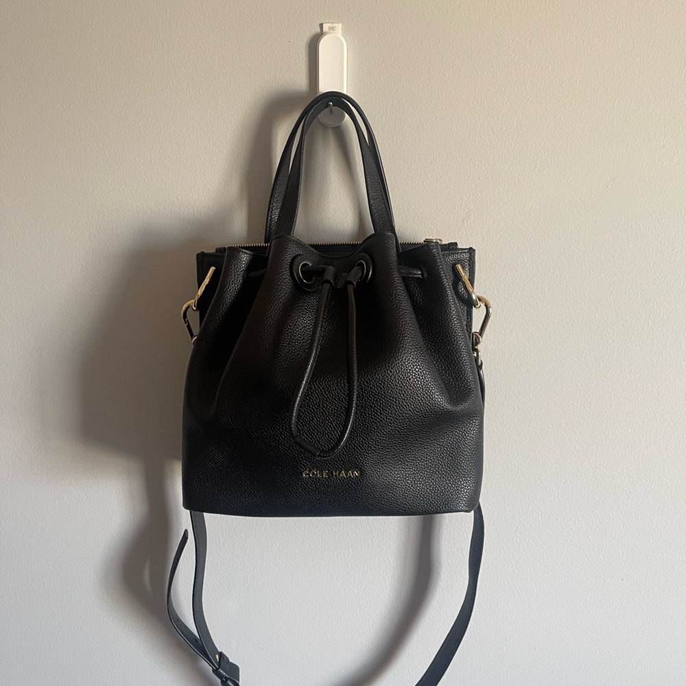 Cole Haan Black Leather Tote Bag